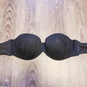 BLACK MERMAID GATHERED CHIFFON LINGERIE BRA NWOT